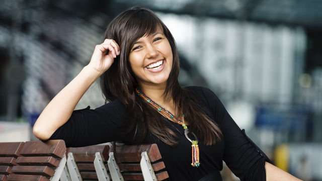 Woman smiling