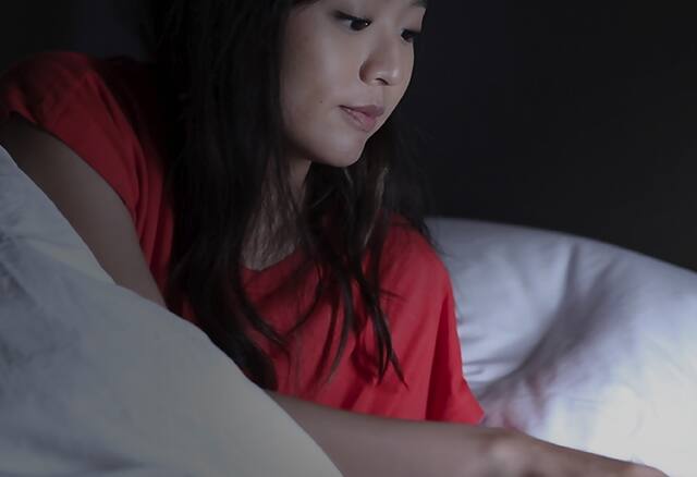 Woman getting ready for sleep 