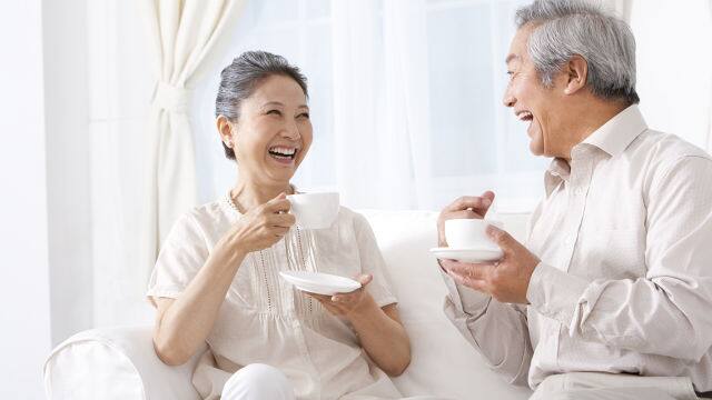 Old People Drinking Tea