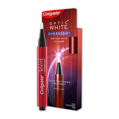 Colgate<sup>®</sup> Optic White™ Overnight Teeth Whitening Treatment Pen with Hydrogen Peroxide Enamel Safe