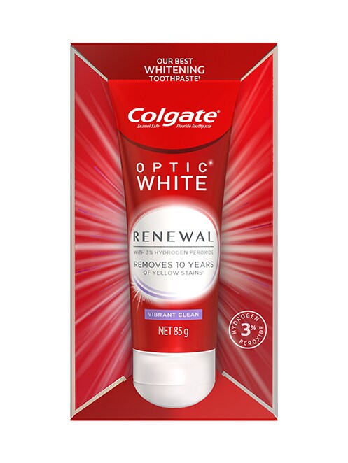 Colgate<sup>®</sup> Optic White™ Renewal Vibrant Clean Teeth Whitening Toothpaste
