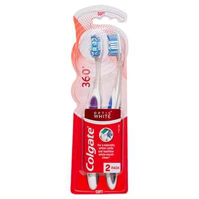 Colgate<sup>®</sup> 360°<sup>®</sup> Advanced Optic White™ Soft Manual Toothbrush