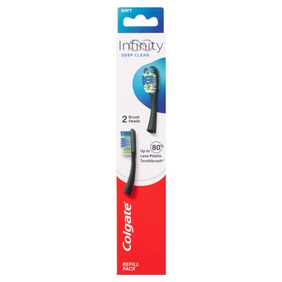 Colgate<sup>®</sup>  Infinity Deep Clean Replacement Manual Toothbrush Refill Heads 2 Pack 