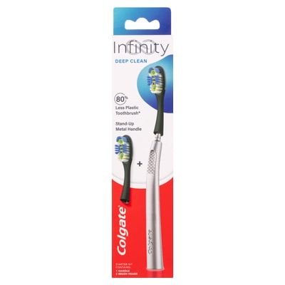 Colgate<sup>®</sup> Infinity Deep Clean Replacement Head Manual Toothbrush Starter Kit