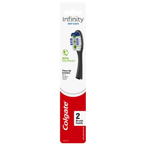 Colgate<sup>®</sup>  Infinity Deep Clean Replacement Manual Toothbrush Refill Heads 2 Pack 