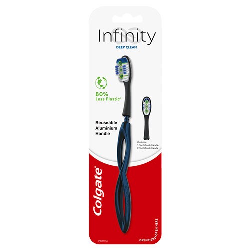 Colgate<sup>®</sup> Infinity Deep Clean Replacement Head Manual Toothbrush Starter Kit