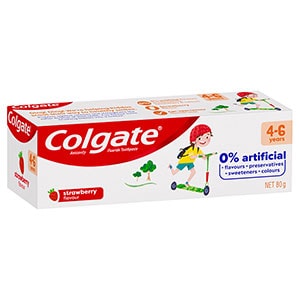 Colgate<sup>®</sup> 0% Artificial Anticavity Fluoride Kids Toothpaste 4-6 Years