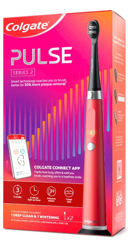 Colgate pulse series 1 electric toothbrush pack.