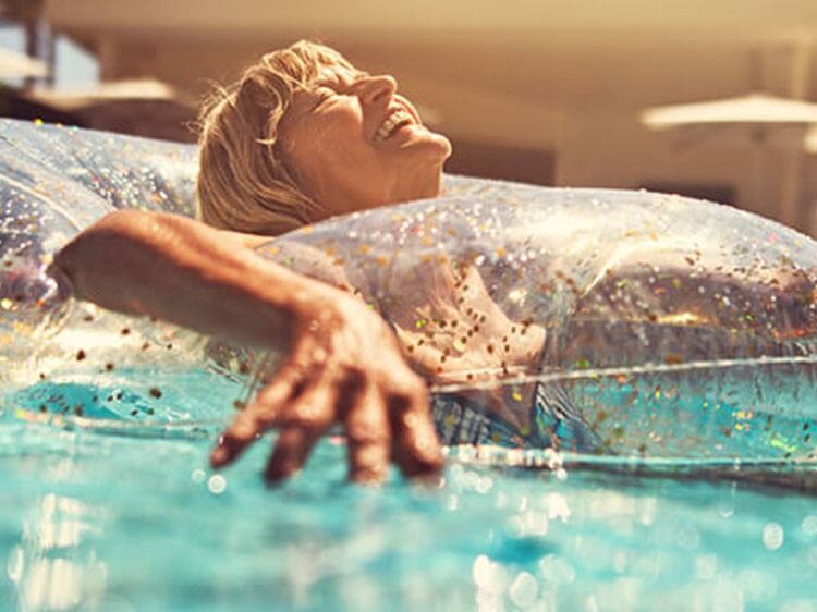 Lady in the pool