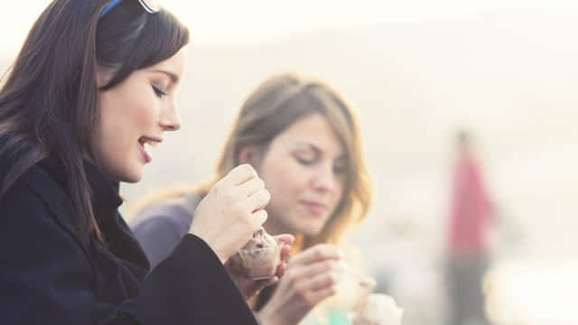 Friends eating ice cream