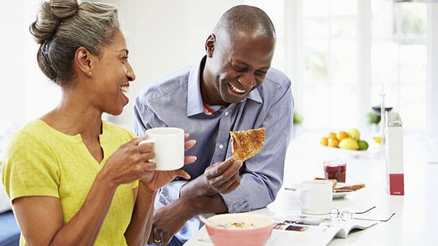 Husband and Wife Eating