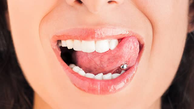 Tongue piercing oral health