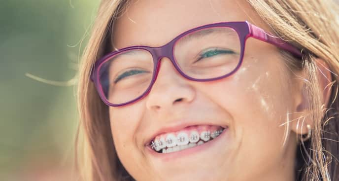 happy child with braces