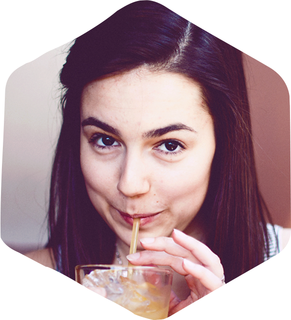 Girl drinking cold brew Girl drinking cold brew